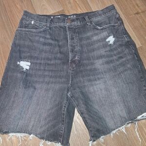 a.n.a Distressed Jean Shorts, Size 18, 9-inch Inseam, High Rise